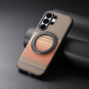 Case Diseño Fibra con Parante Giratorio A56/A36 (Magsafe) | Marron