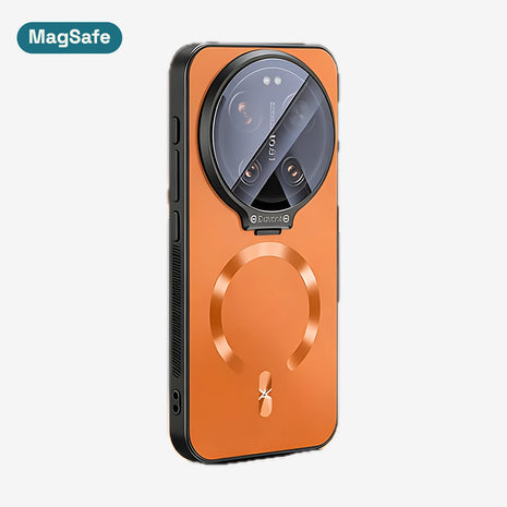 Case CamShield Aura MagSafe Xiaomi 17 Ultra en Naranja: funda MagSafe con protector de cámara que se abre como soporte