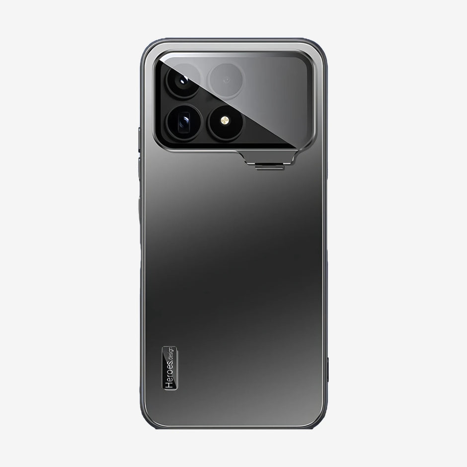 Case CamShield Natural Matte Xiaomi Poco F8 Pro en Negro: funda mate con protector de cámara que se abre como soporte