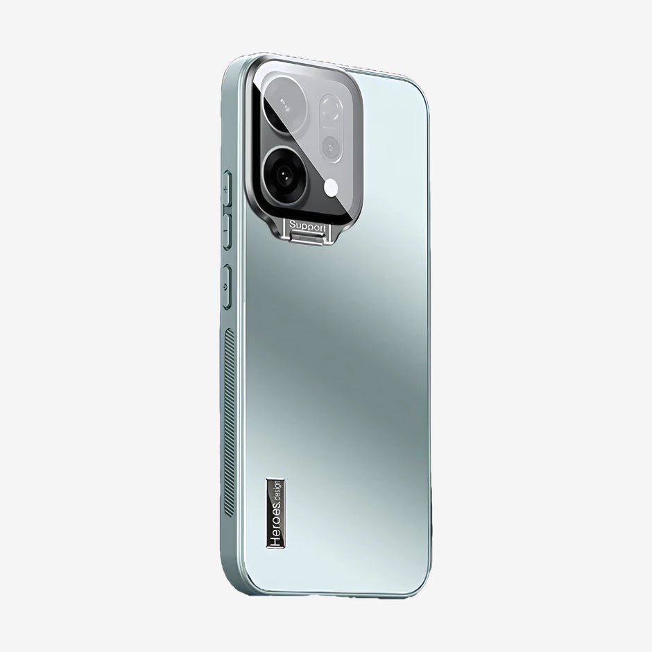 Case CamShield Natural Matte Oppo Reno 14 Pro en Verde: funda mate con protector de cámara que se abre como soporte