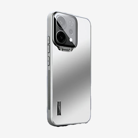 Case CamShield Natural Matte Oppo Reno 14 en Plateado: funda mate con protector de cámara que se abre como soporte