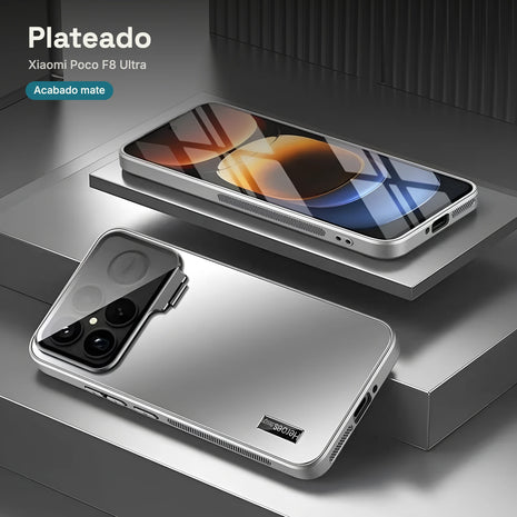 Case CamShield Natural Matte Xiaomi Poco F8 Ultra Plateado: acabado mate natural y marco de cámara con bisagra