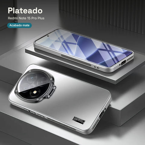 Case CamShield Natural Matte Redmi Note 15 Pro Plus Plateado: acabado mate natural y marco de cámara con bisagra