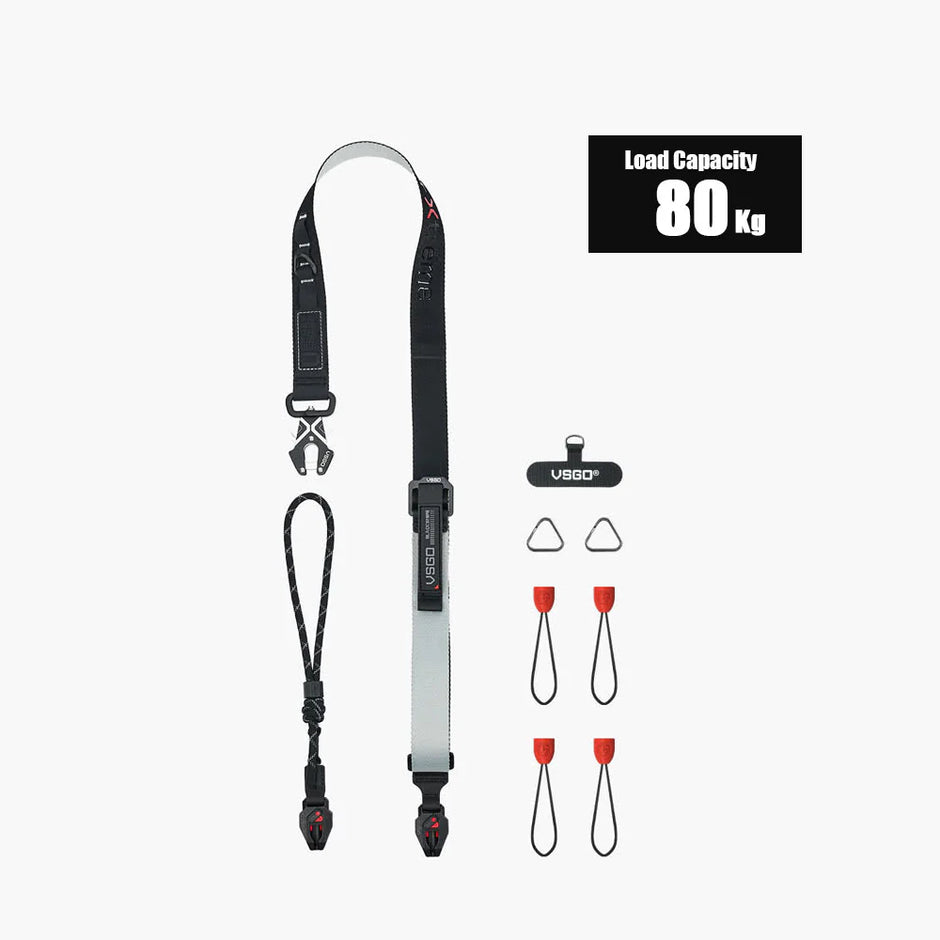 Correa para Cámara VSGO Black Snipe Pro con Anclaje Rápido | NEGRO Y GRIS