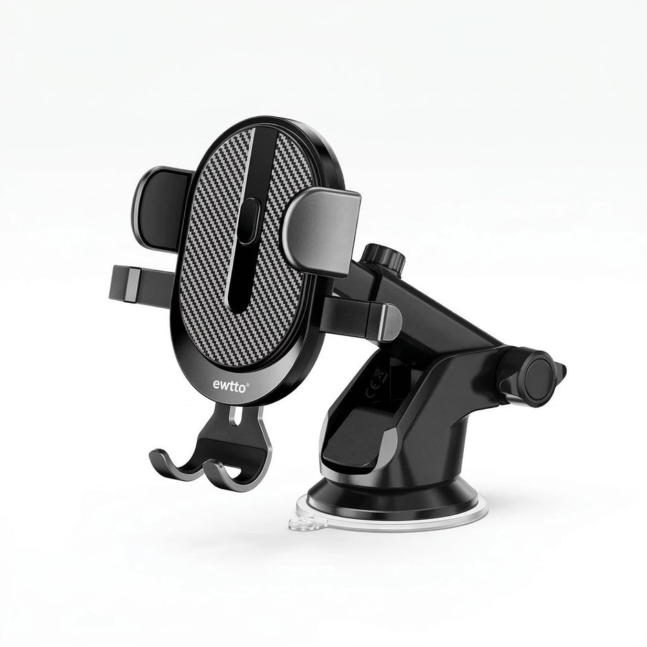 Soporte Ewtto Carbono Total 360° Ventosa para Auto y Mototaxi
