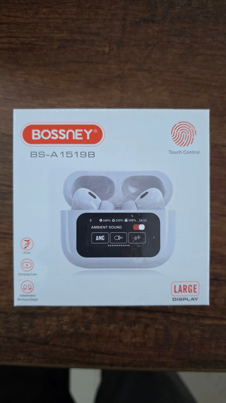 Audífonos Inalámbricos A9 Pro con Pantalla Táctil ANC ENC Blanco | BOSSNEY