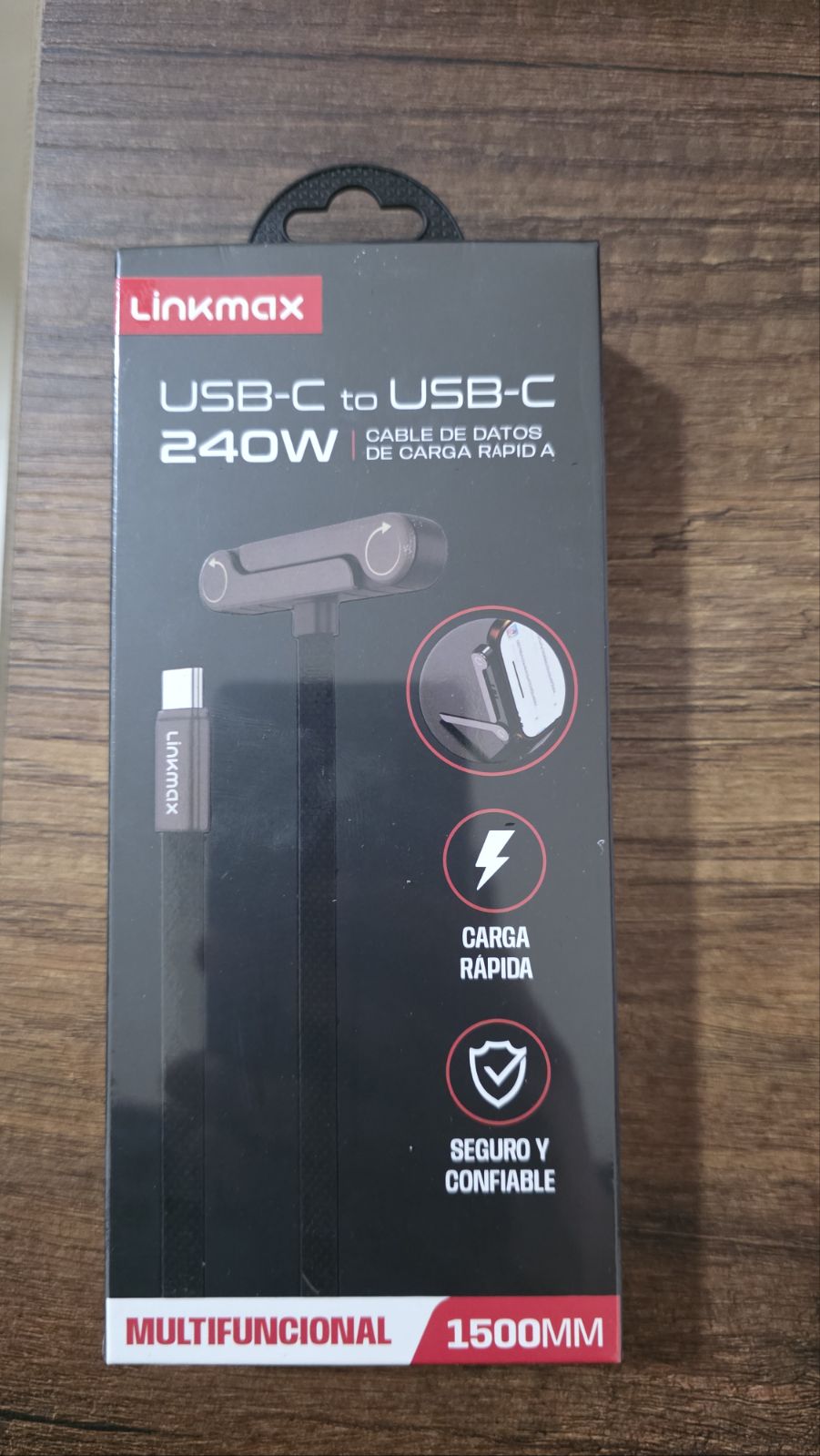 Cable de Carga Rápida 240W Linkmax con Soporte para Celular | USB-C 1.5M