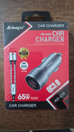 Cargador de Auto Aldeepo 65W Carga Rápida | Puerto PD Tipo C + USB QC 3.0