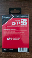 Cargador de Auto Aldeepo 65W Carga Rápida | Puerto PD Tipo C + USB QC 3.0