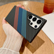 Case de Cuero PU con Diseño de Carbono Galaxy A17 | Tricolor