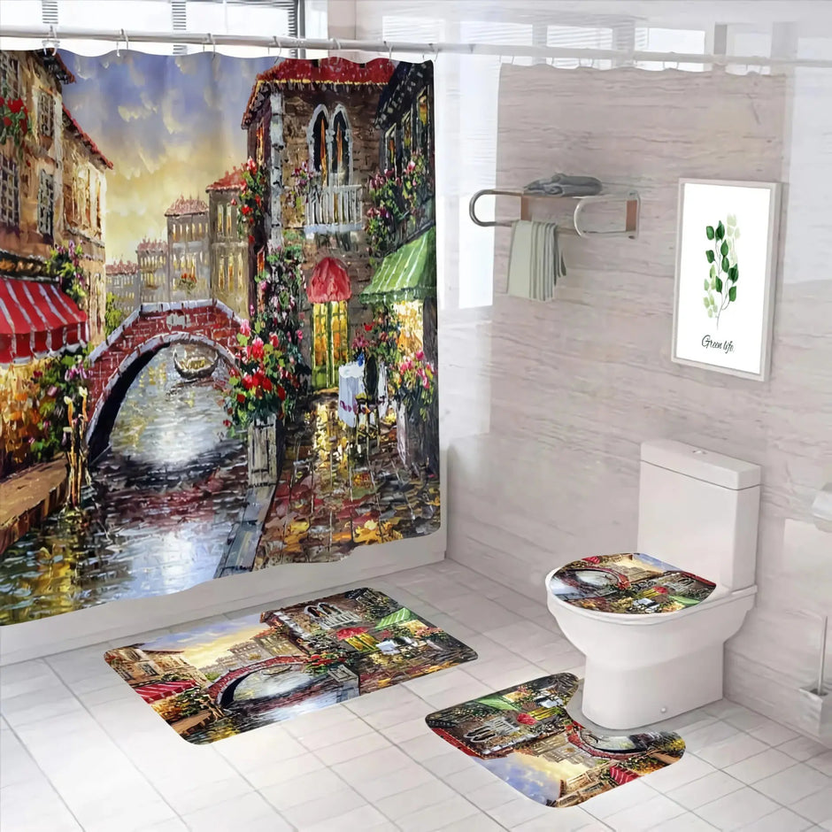 Set de Cortina Baño 4 en 1 - Diseños Modernos Calle Lima 51