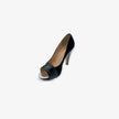 Tacones para mujer gamuza y charol con toques plateados