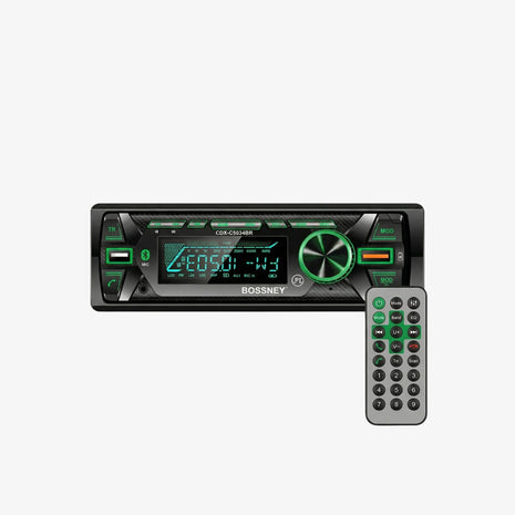 Autoradio BOSSNEY Bluetooth Xbass y Control para Auto y Mototaxi (Panel Desmontable) ( RGB Luces 7 colores)