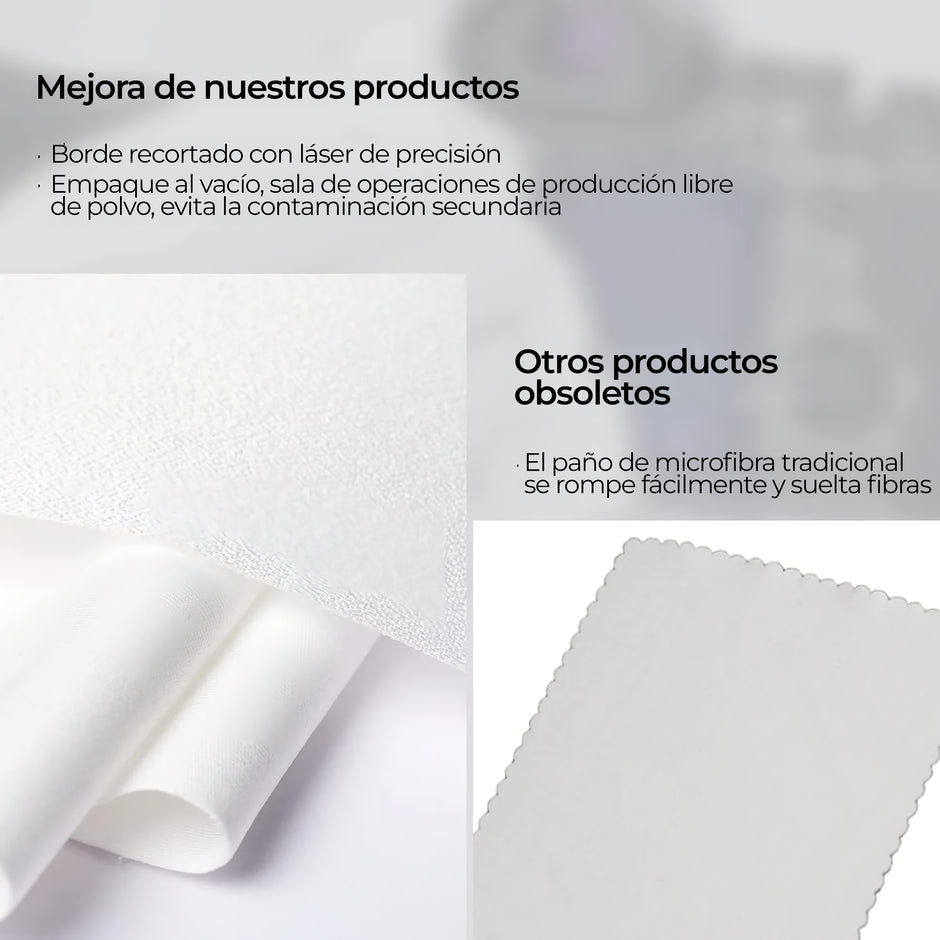 Paños de Microfibra VSGO V-CL01E para Limpieza de Lentes x 20 uds