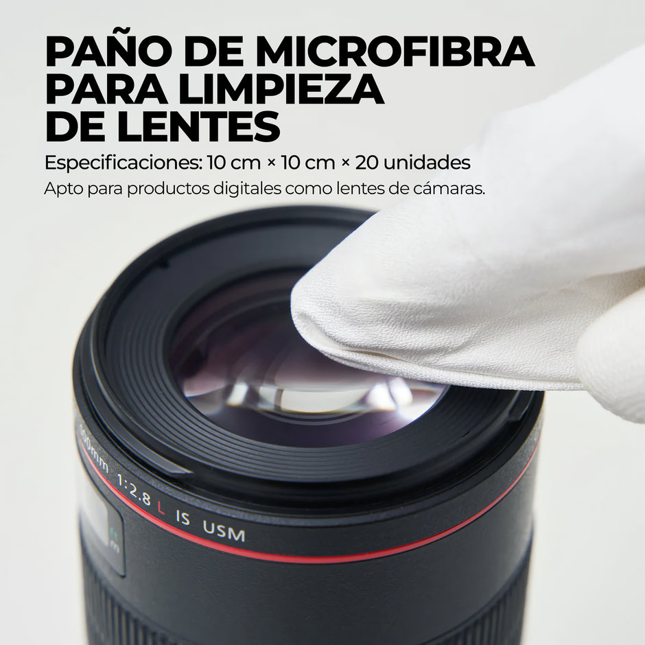 Paños de Microfibra VSGO V-CL01E para Limpieza de Lentes x 20 uds