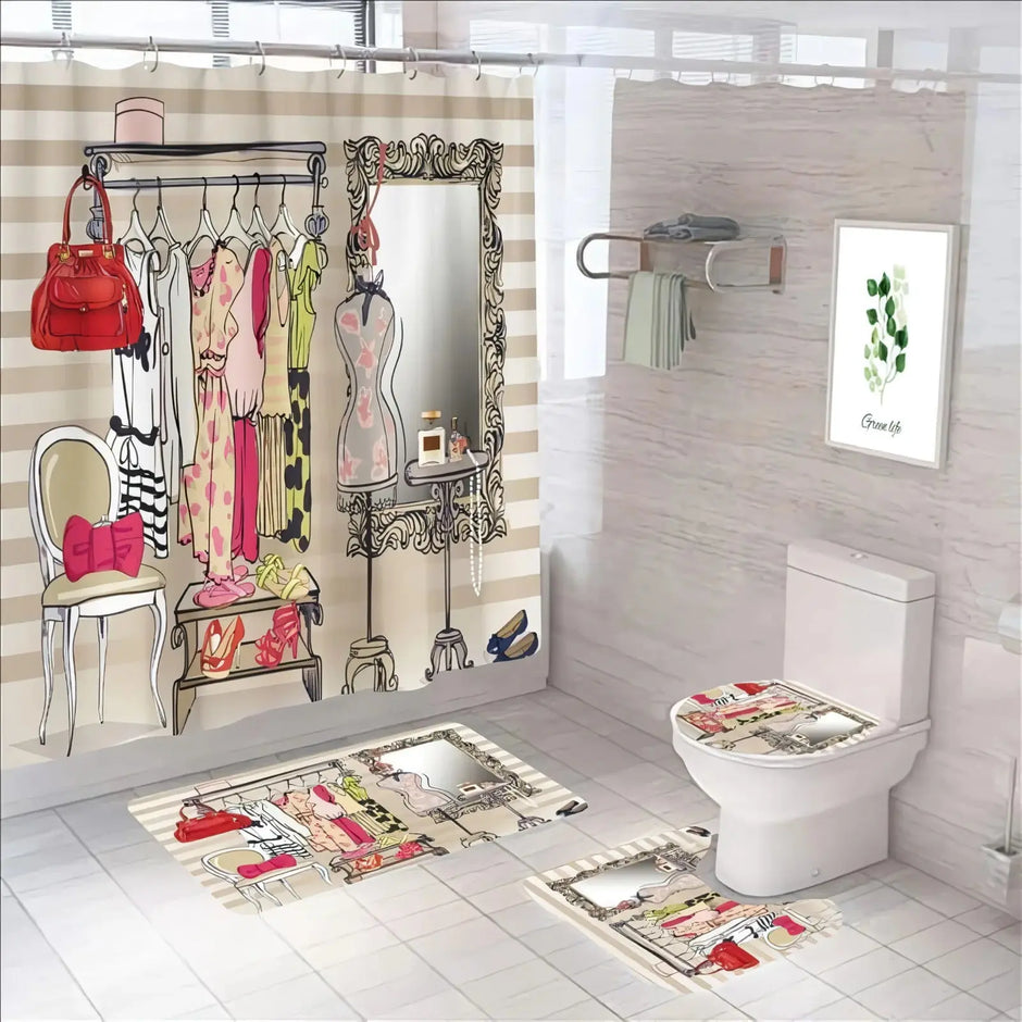 Set de Cortina Baño 4 en 1 - Diseños Modernos Calle Lima 51