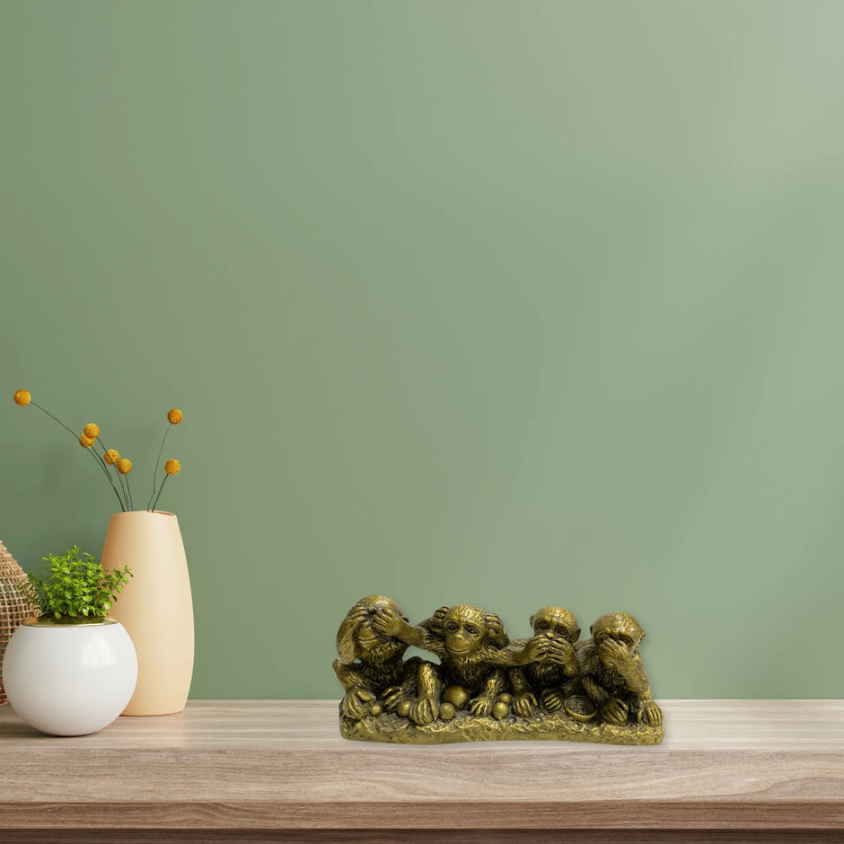 Adorno de 4 Monos para Decoración