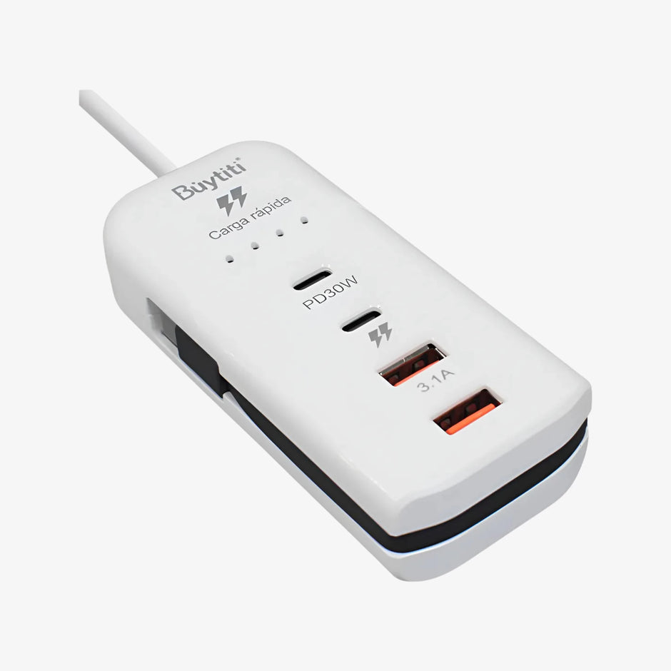 Multicontacto Carga Rápida de 30W Con Puertos USB-C/USB-A