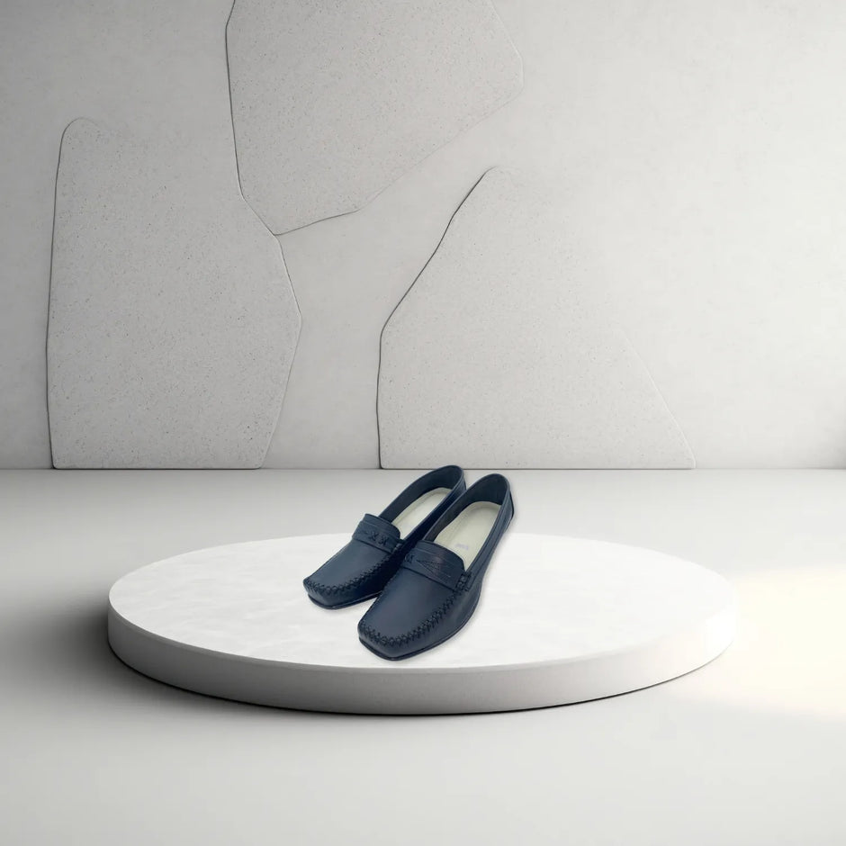Mocasin con taco  para Mujer color Azul Marino