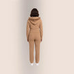 Conjunto Tejido Mujer con Capucha Peluche - Camel