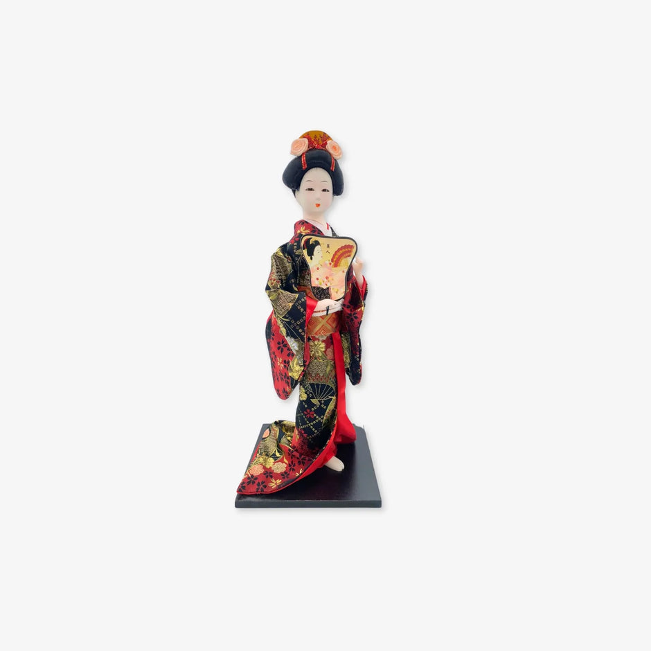 Escultura Muñeca japonesa  kimono, muñeca Maiko, soporte en la base para decoración del hogar