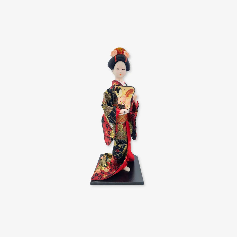 Escultura Muñeca japonesa  kimono, muñeca Maiko, soporte en la base para decoración del hogar