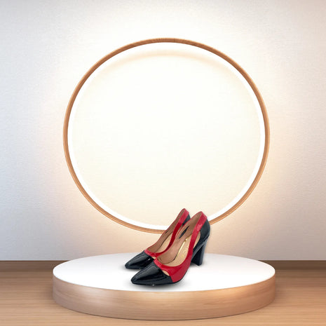 Tacones Charol Negro con Rojo en Punta
