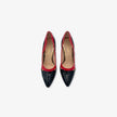 Tacones Charol Negro con Rojo en Punta