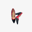 Tacones Charol Negro con Rojo en Punta