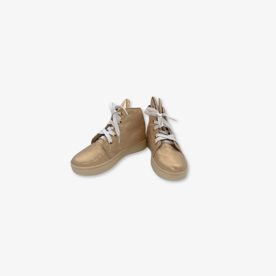Botines para niña color dorado al estilo Orejas de Conejos