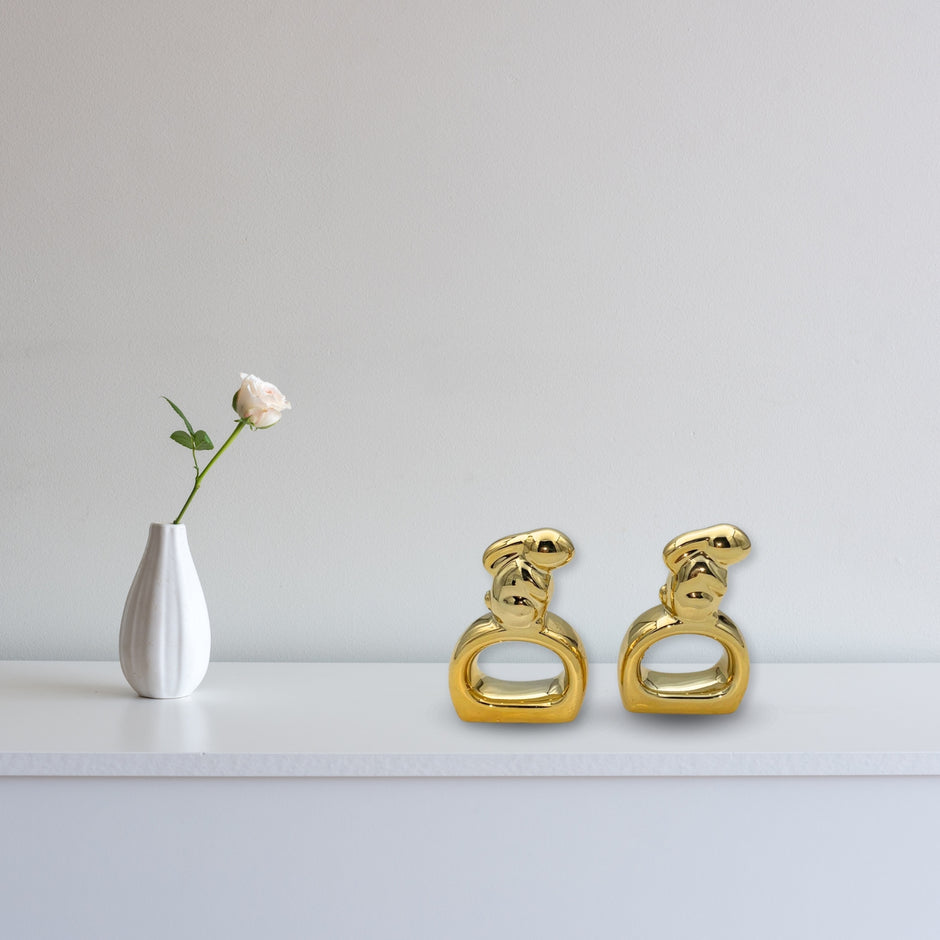 Set de 2 dorados para adornos