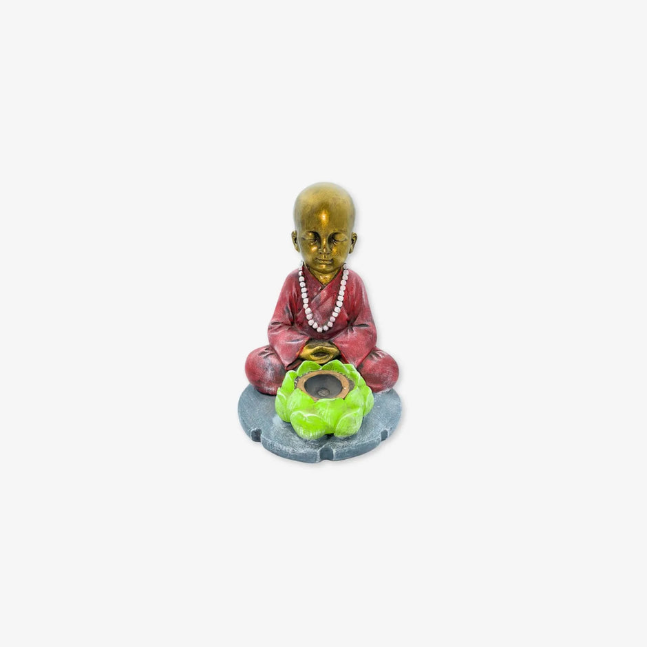 Escultura de Buda Sentado con la Flor de Loto