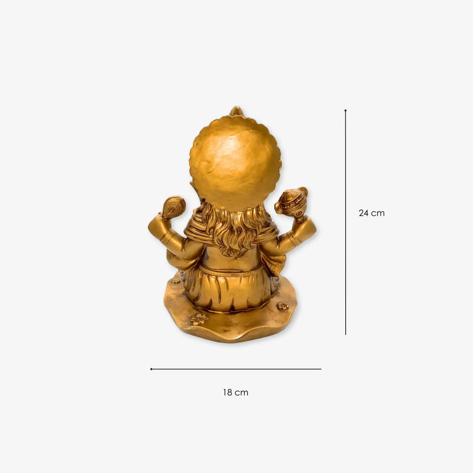 Estatua de Lord Ganesha en Oro - Elefante de Resina
