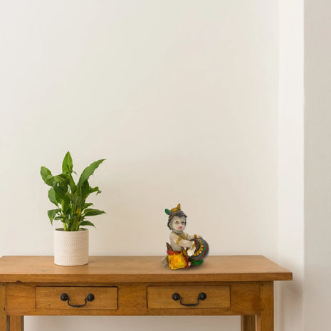 Maravilloso Señor Krishna Makhan Chor Kanha Idol Pieza decorativa