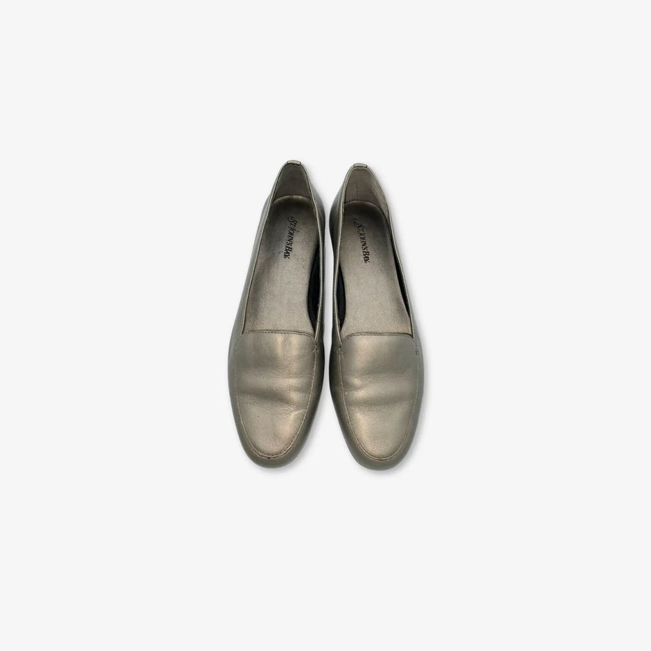 Zapatos planos para mujer de punta semi puntiaguda color plomo verdoso