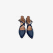 Tacones para mujer de charol con Correa cruzada color Azul Marino