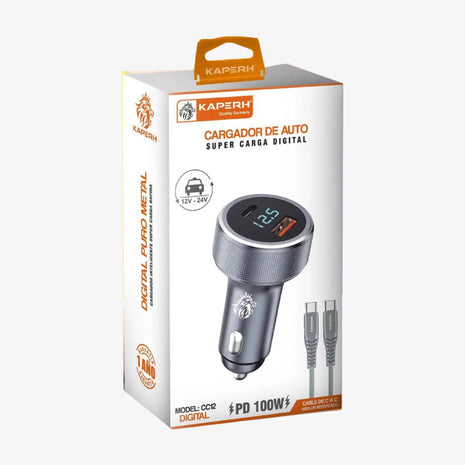 Cigarrera Kaperh 10a 100w Tipo C Digital Carga Rápida