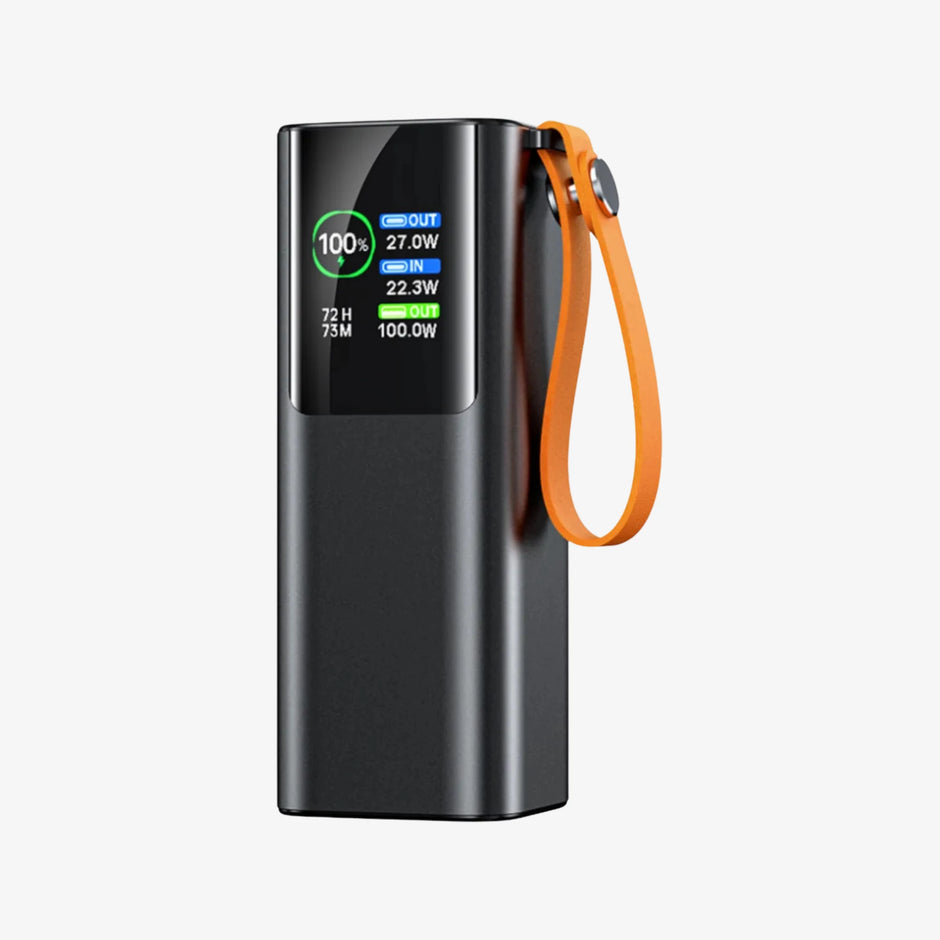 Power Bank 20.000 mah 100w Cable Retráctil Pantalla Digital Gris