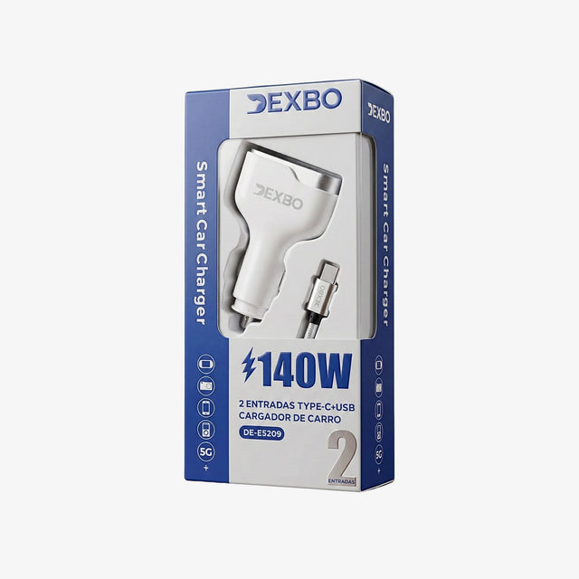 Cargador de Auto Ultra Rápido con Doble Puerto USB-C + USB