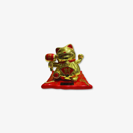 Gato de la suerte Solar color Dorado de plastico