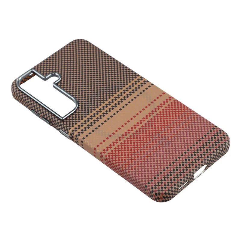 Case de Cuero PU con Diseño de Carbono Galaxy A56 | Sunset Purple