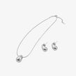 Set de Collar y Aretes Gota Minimalista Estilo Chunky