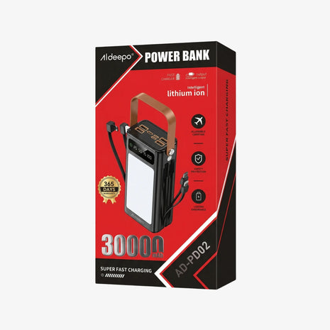 Power Bank Aldeepo 50,000mAh | Batería Portátil con Linterna LED