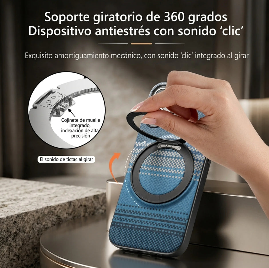 Case Diseño Fibra con Parante Giratorio S25 FE (Magsafe) | Azul