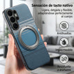 Case Diseño Fibra con Parante Giratorio S25 FE (Magsafe) | Azul