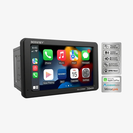 Pantalla para Auto Bossney con Apple CarPlay y Android Auto