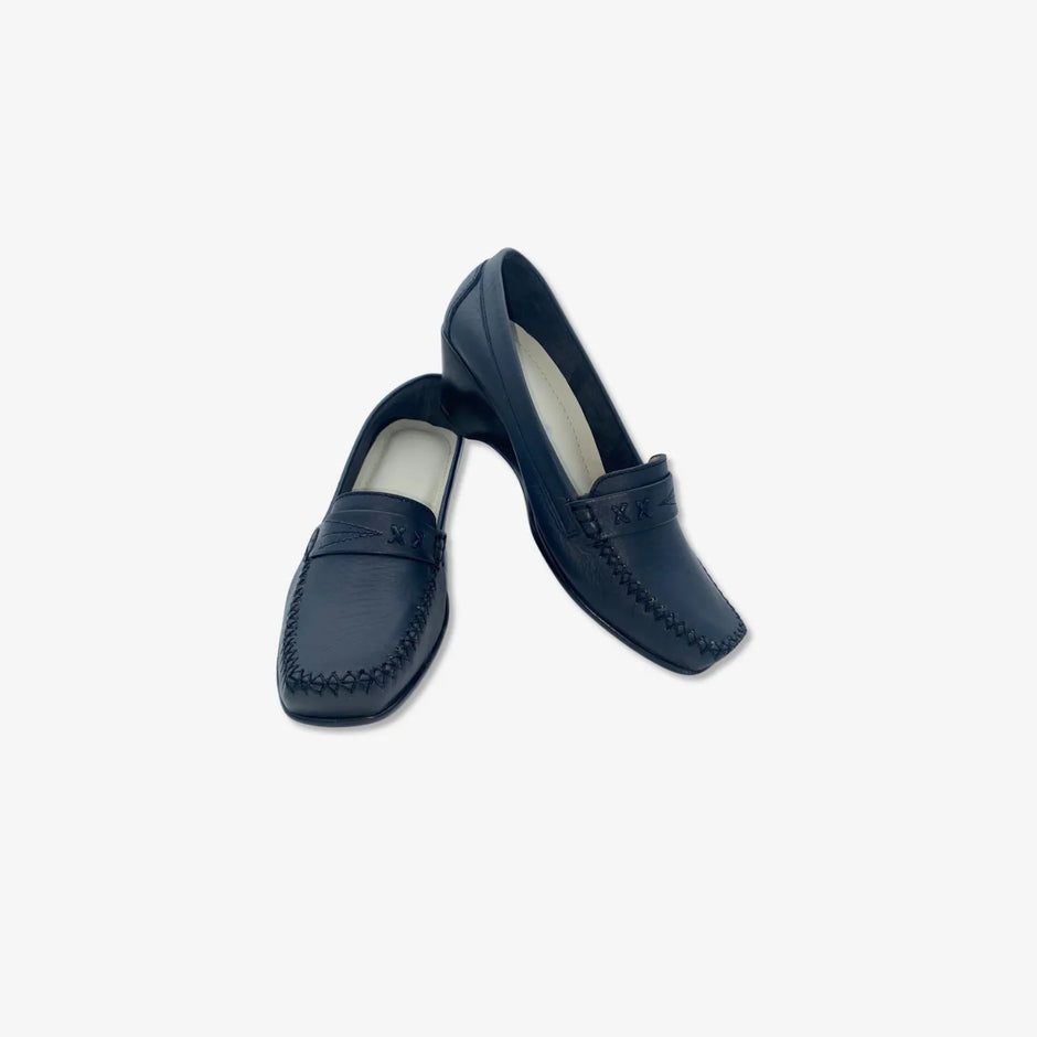 Mocasin con taco  para Mujer color Azul Marino