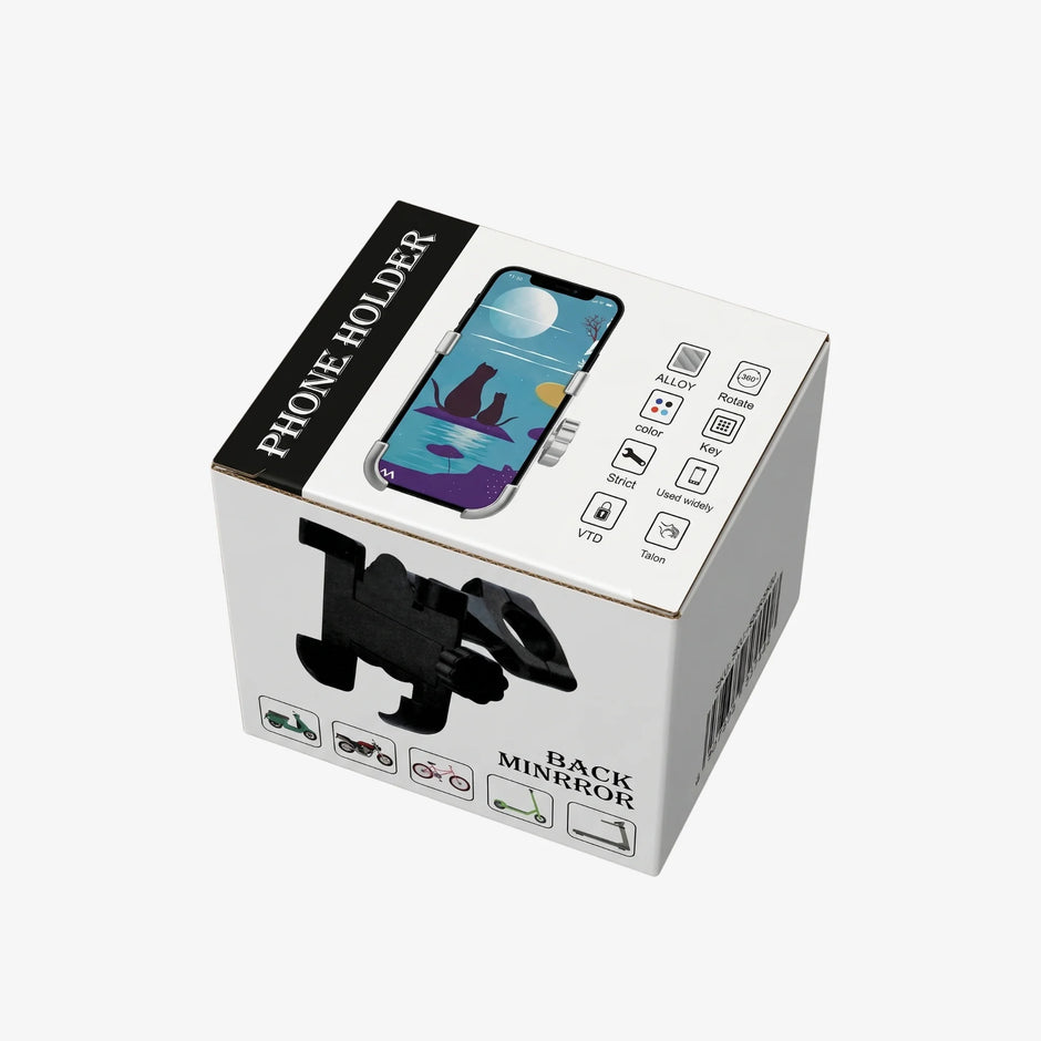 Soporte de Celular de Aluminio para Moto y Bicicleta Rotación 360° | BACK MINRROR