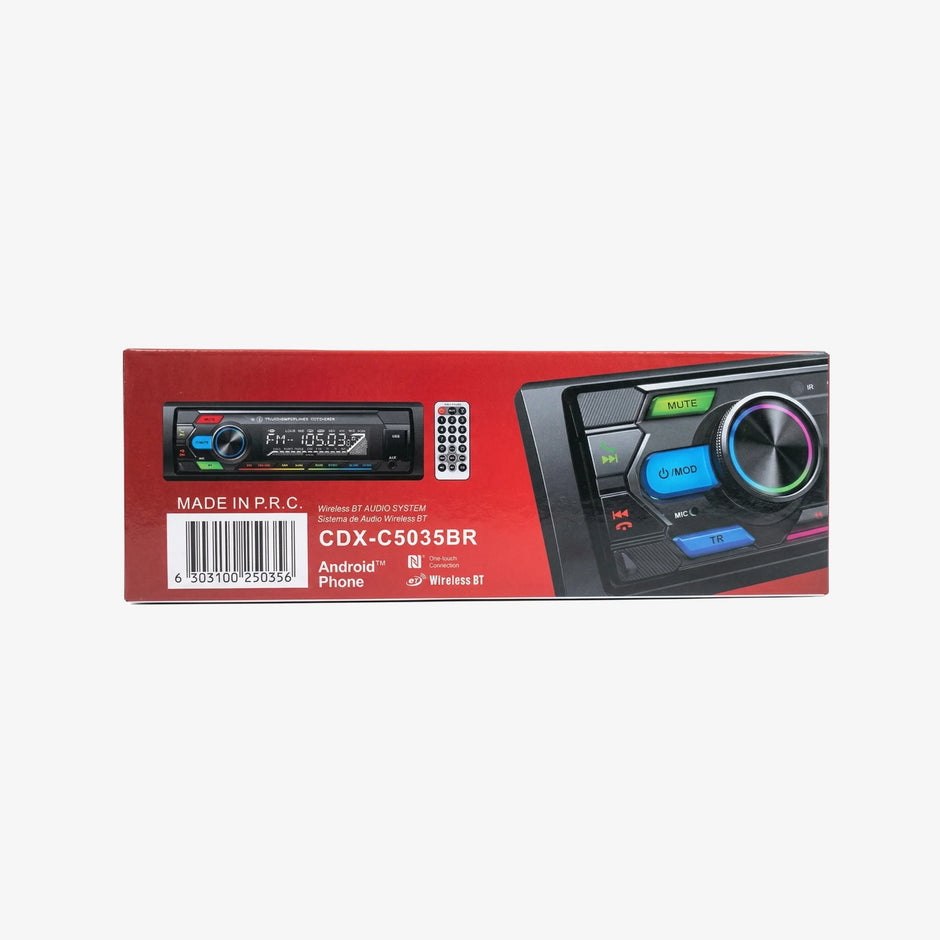 Autorradio BOSSNEY Bluetooth Xbass y Control para Auto y Mototaxi (Panel Desmontable) ( RGB Luces 7 colores)
