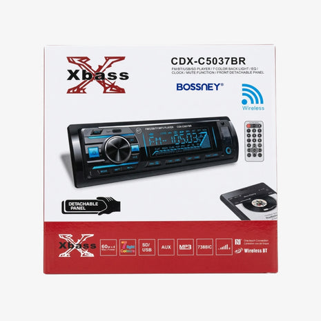 Autoradio Bossney con Bluetooth, USB y Panel Desmontable